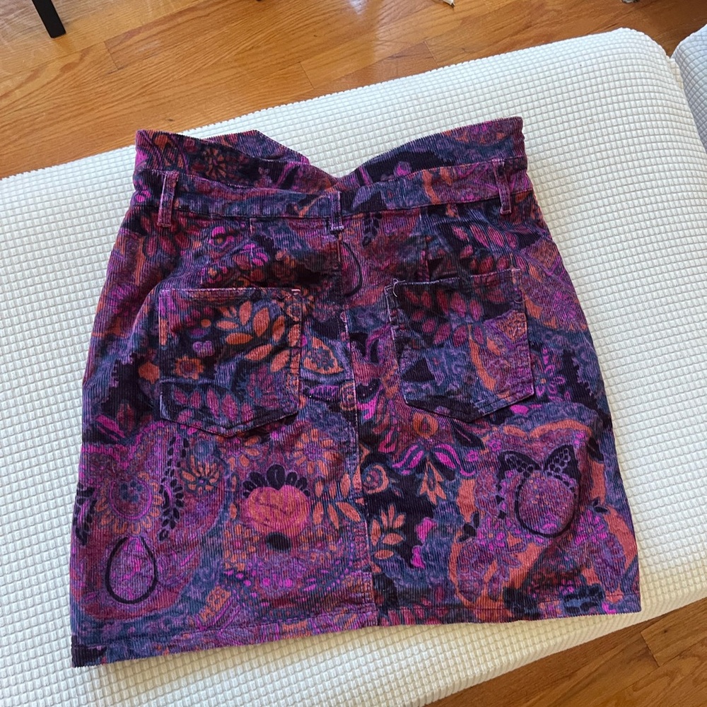 Pilcro corduroy Floral Purple Button-Up Skirt - Picture 2 of 4